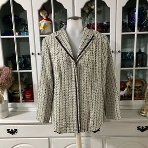 Doncaster Blazer Silk Blend Size 14 Cream Teal Black